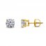 Diamond Solitaire Earrings 1 ct tw Round-cut 14K Yellow Gold