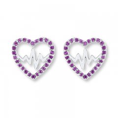 Heartbeat Earrings Amethysts Sterling Silver