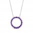 Amethyst Circle Necklace Sterling Silver 18"