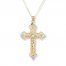 Men's Cross Necklace 10K Yellow Gold