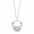 Disney Treasures Diamond Bambi Necklace 1/6 ct tw Sterling Silver/10K Rose Gold 17"