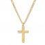 Men's Cross Necklace 10K Yellow Gold 22"