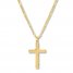 Men's Cross Necklace 10K Yellow Gold 22"