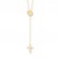 Cross Lariat Necklace 14K Yellow Gold