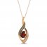 Le Vian Garnet Necklace 1/4 ct tw Diamonds 14K Strawberry Gold 18"