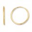 Endless Hoop Earrings 14K Yellow Gold 12mm