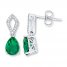 Lab-Created Emerald Earrings Sterling Silver