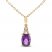 Amethyst & Diamond Necklace 1/20 ct tw Cushion/Round-Cut 10K Yellow Gold 18"