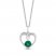 Hallmark Diamonds Lab-Created Emerald Heart Necklace 1/10 ct tw Round-Cut Sterling Silver 18"