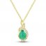 Emerald Necklace 1/10 ct tw Diamonds 10K Yellow Gold