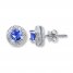 Tanzanite Earrings Diamond Accents Sterling Silver