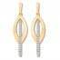 Interlocking Hoop Earrings 1/3 ct tw Diamonds 10K Yellow Gold