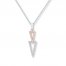Triangle Necklace 1/6 ct tw Diamonds Sterling Silver/10K Gold
