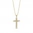 Cross Chain Necklace 10K Yellow Gold 18"