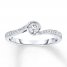 Diamond Engagement Ring 1/4 ct tw Round-cut 10K White Gold