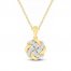Diamond Knot Necklace 1/5 ct tw Round-cut 10K Yellow Gold 18"