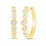 Diamond Bezel Hoop Earrings 1/2 ct tw Round-cut 10K Yellow Gold