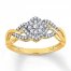 Diamond Ring 1/4 ct tw Round-cut 10K Yellow Gold