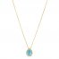 Le Vian Aquamarine & Diamond Necklace 1/8 ct tw 14K Honey Gold 18"
