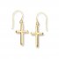Cross Earrings 14K Yellow Gold