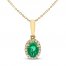 Emerald & Diamond Necklace 1/10 ct tw 10K Yellow Gold 18"