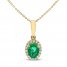 Emerald & Diamond Necklace 1/10 ct tw 10K Yellow Gold 18"