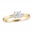 Diamond Engagement Ring 1/2 ct tw Princess/Baguette 14K Yellow Gold