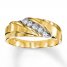 Men's Wedding Band 1/4 ct tw Diamonds 10K Yellow Gold