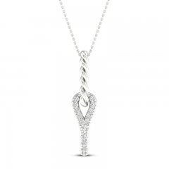 Love + Be Loved Diamond Necklace 1/10 ct tw 10K White Gold 18"