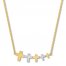 Cross Bar Necklace 10K Two-Tone Gold