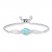 Lab-Created Blue Opal Bolo Bracelet Sterling Silver