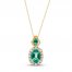 Emerald Necklace 1/8 ct tw Diamonds 10K Yellow Gold 18"