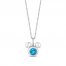 Disney Treasures Mickey Mouse Swiss Blue Topaz & Diamond Necklace Sterling Silver 17"