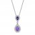 Lavender Lab-Created Opal/White Lab-Created Sapphire/Amethyst Necklace Sterling Silver 18"