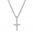 Diamond Cross Necklace 1/15 ct tw Round-cut 10K White Gold