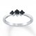 Black Diamond Ring 1/4 ct tw Round-cut Sterling Silver