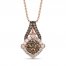 Le Vian Diamond Necklace 1-3/8 ct tw 14K Strawberry Gold 18"