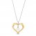 Cultured Pearl & Diamond Heart Necklace Sterling Silver/10K Yellow Gold 18"