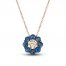 Le Vian Diamond & Sapphire Necklace 1/15 ct tw Diamonds 14K Strawberry Gold