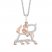 Disney Treasures Aristocats Diamond Necklace 1/10 ct tw Sterling Silver/10K Rose Gold 17"