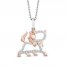 Disney Treasures Aristocats Diamond Necklace 1/10 ct tw Sterling Silver/10K Rose Gold 17"
