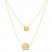 Layered Concave Disc Necklace 14K Yellow Gold 17"