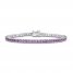 Amethyst Line Bracelet Sterling SIlver 7.25"
