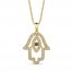 Le Vian Diamond Hamsa Necklace 1/2 ct tw 14K Honey Gold 18"