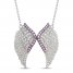 Le Vian Pink Sapphire & Diamond Angel Wings Necklace 1 ct tw 14K Vanilla Gold 18"