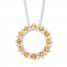 Citrine and White Topaz Necklace Sterling Silver