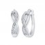 Diamond Hoop Earrings 1/10 ct tw Round-cut Sterling Silver