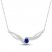 Blue & White Lab-Created Sapphire Necklace Sterling SIlver 18"