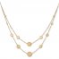 Double Strand Disc Station Necklace 14K Yellow Gold