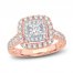 Multi-Diamond Engagement Ring 1-1/2 ct tw Princess/Round-Cut 14K Rose Gold